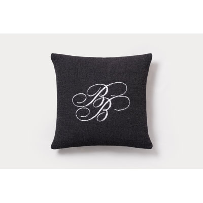 BB MONOGRAM DECORATIVE 100% Cotton Throw Square Pillow Cover & Insert
