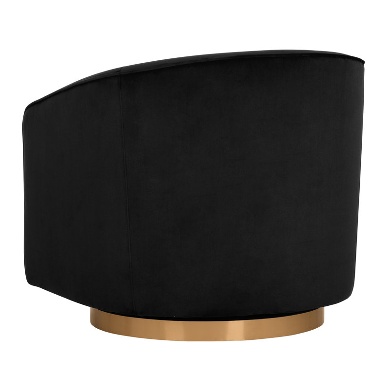 Hazel Swivel Armchair, Black Faux Leather