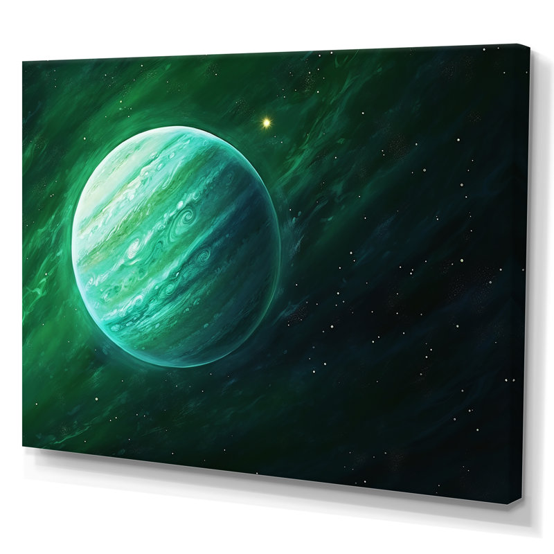 Jade Jupiter, planète dans l'espace I sur toile, H 24 po x l 32 po x P 1 po, Toile tendue