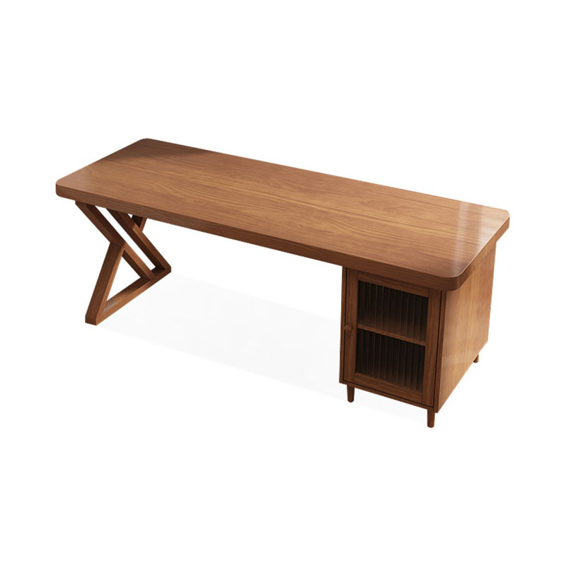 Bureaux rectangulaires en bois massif noyer, Retour à droite, H 29,53 po x l 86,61 po x P 23,62 po