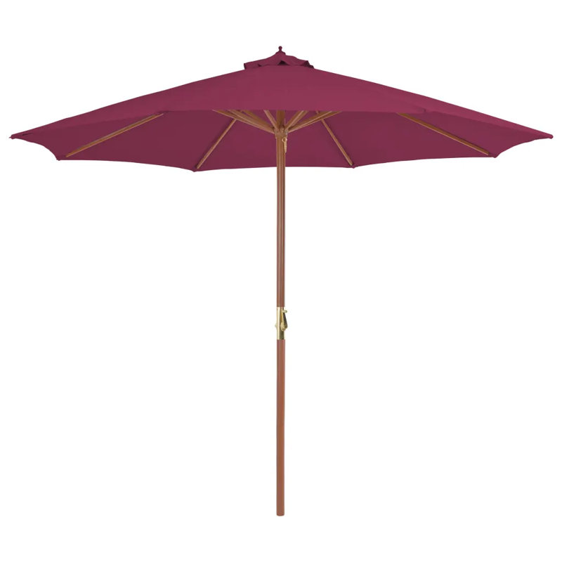 300cm Market Parasol, Bordeaux Red, 250cm H x 300cm W x 300cm D, Brown