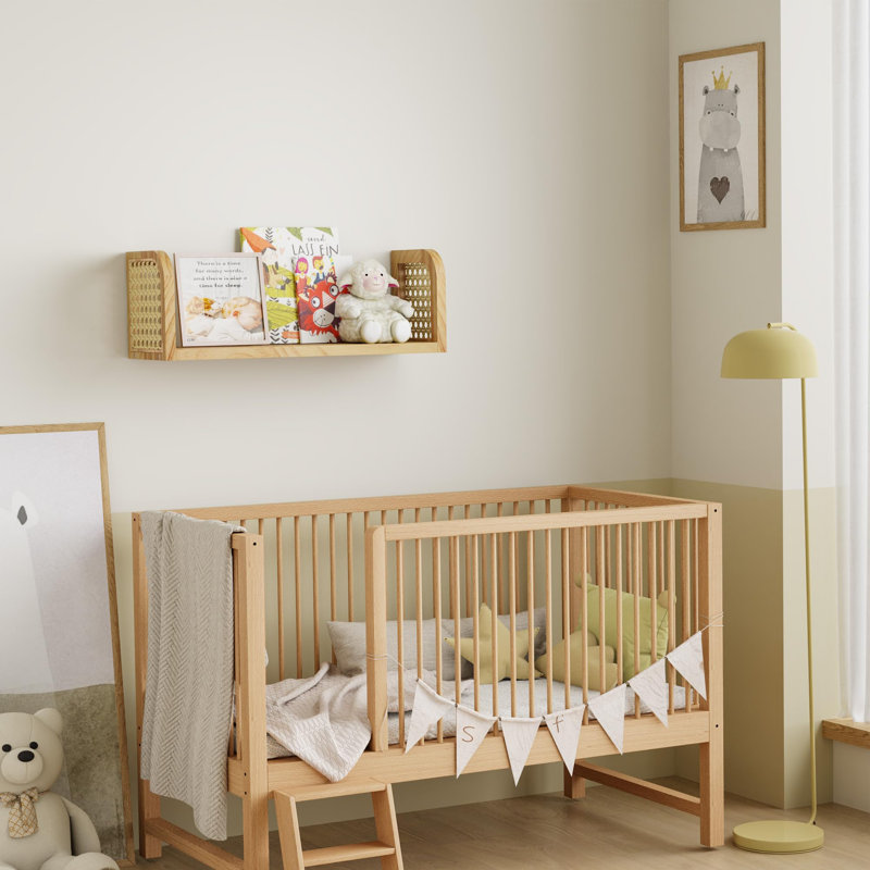 Tablette murale en rotin, tablette flottante décorative pour chambre de bébé