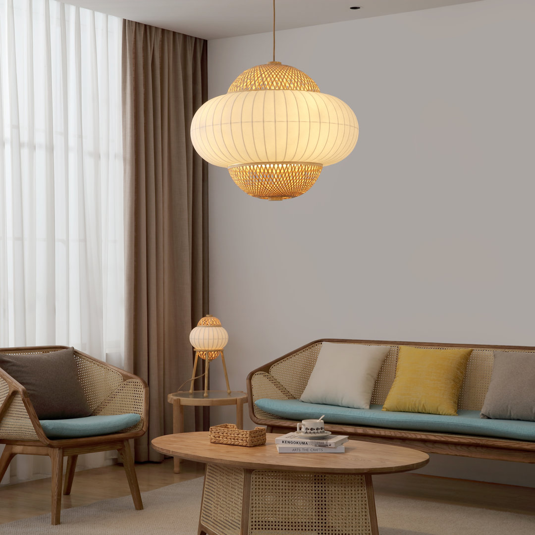 Hikari 4 - Light Bohemian Bamboo And Silk Dimmable Pendant Light  Vidalite
