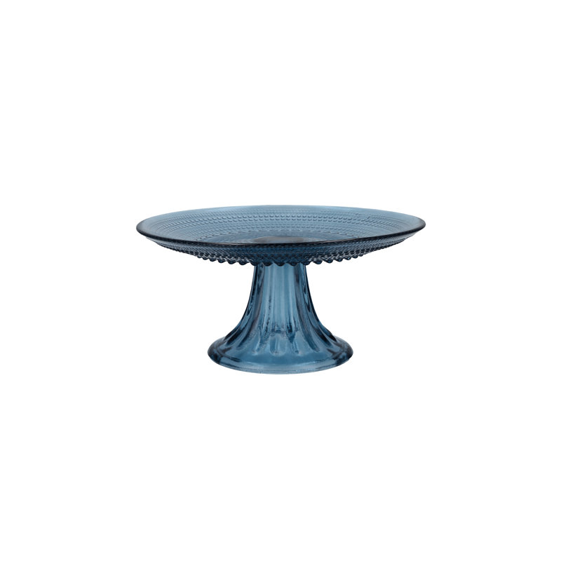 Fortessa Jupiter Vintage Glassware Collection, Mini Cake Stand, Pink, Blue