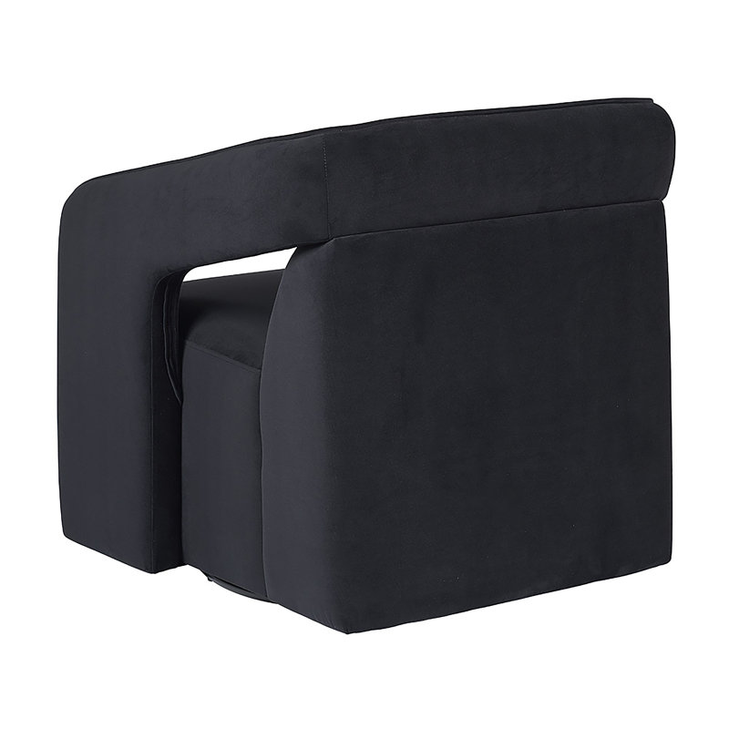 Kendrick Swivel Armchair, Black Velvet