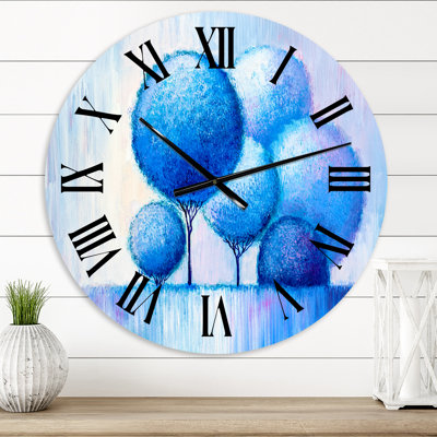 Horloge murale colorée Happy Trees pendant Sunsrise IV
