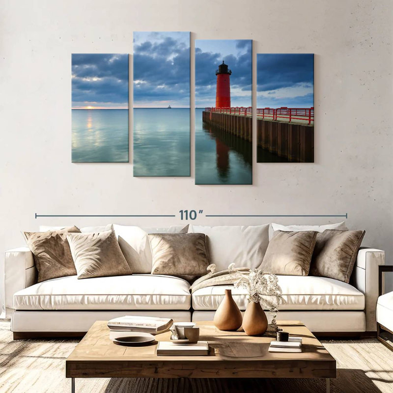 Aletra - phare rouge de Milwaukee, H 54 po x l 84 po