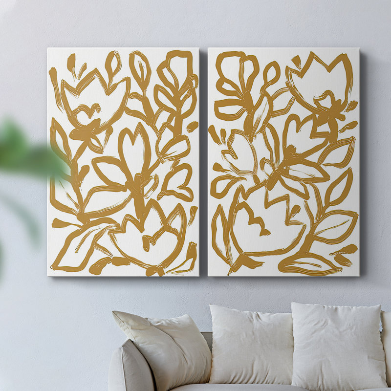 Toile tendue Blockbrush Garden I-Premium Gallery - prête à être accrochée, H 48 po x l 64 po