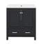 Ensemble de meuble-lavabo 60 po, double meuble-lavabo, double lavabo en céramique, tablette de rangement et tiroirs divisés-89698508