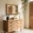 Rexford  Natural Wood Rattan Mirror Farmhouse Wall Decoration-730904682