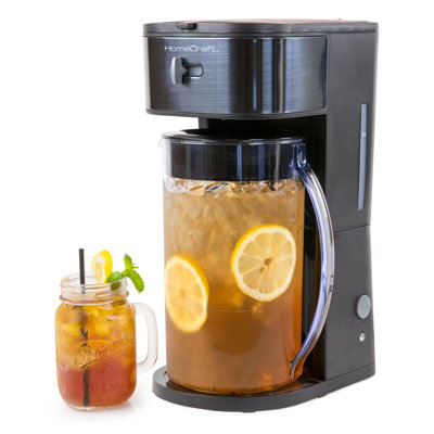 HomeCraft HCIT3BS 3-Quart Black Stainless Steel Café' Ice Iced Coffee and Tea Brewing System