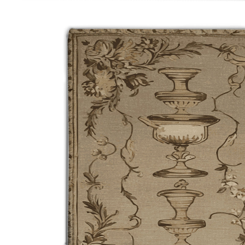Tapis d'intérieur et d'extérieur brun français, Rectangulaire 2 pi x 3 pi