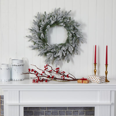 24'' Faux Pine Lighted Wreath