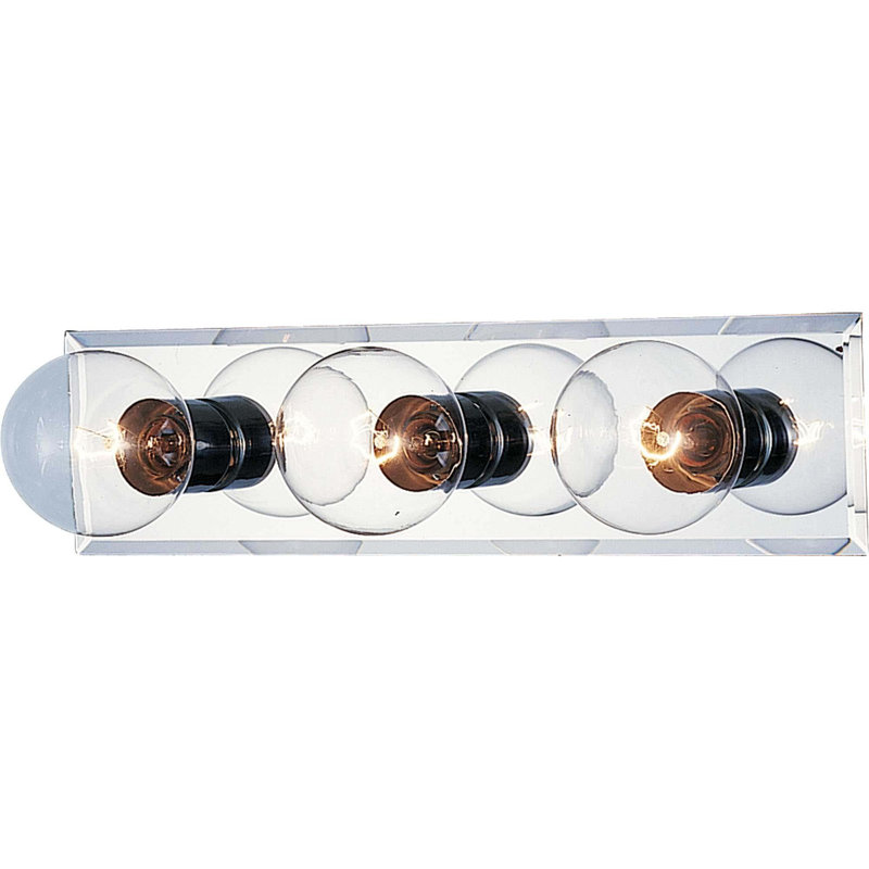 Barre d'éclairage de salle de bain murale 3 lumières l 18 po en chrome
