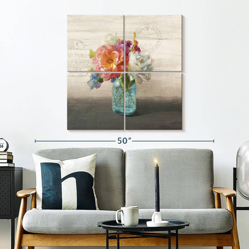 French Cottage Bouquet I, H 32 po x l 32 po