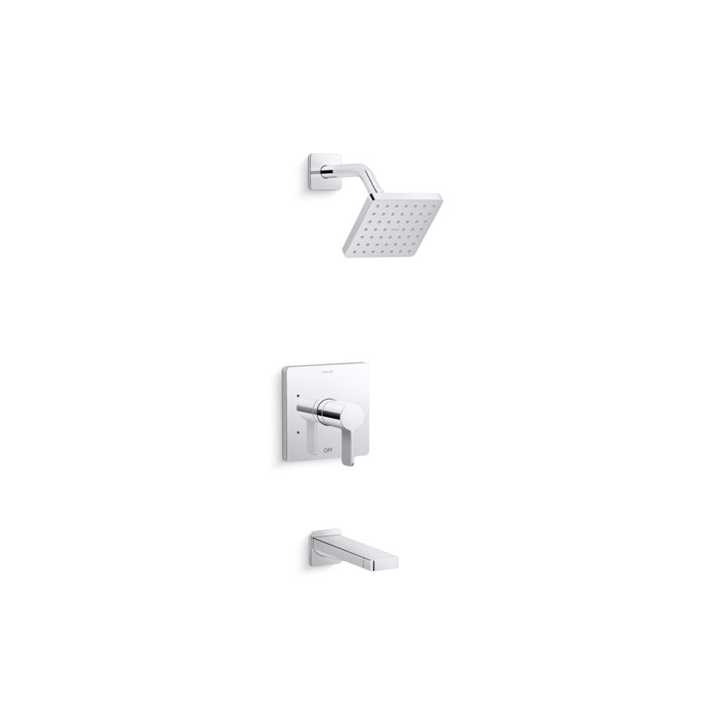 Parallel Pressure Balanced Tub and Shower Faucet, Vibrant Brushed Moderne Brass