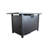 25" H X 42" W Steel Outdoor Fire Pit Table With Lid - Cozy Patio & Deck Fireplace Lid, Rust- Steel, Stainless Top, Lava Rocks, Side Door Access, Control Panel Ignition, Protective Cover, Black