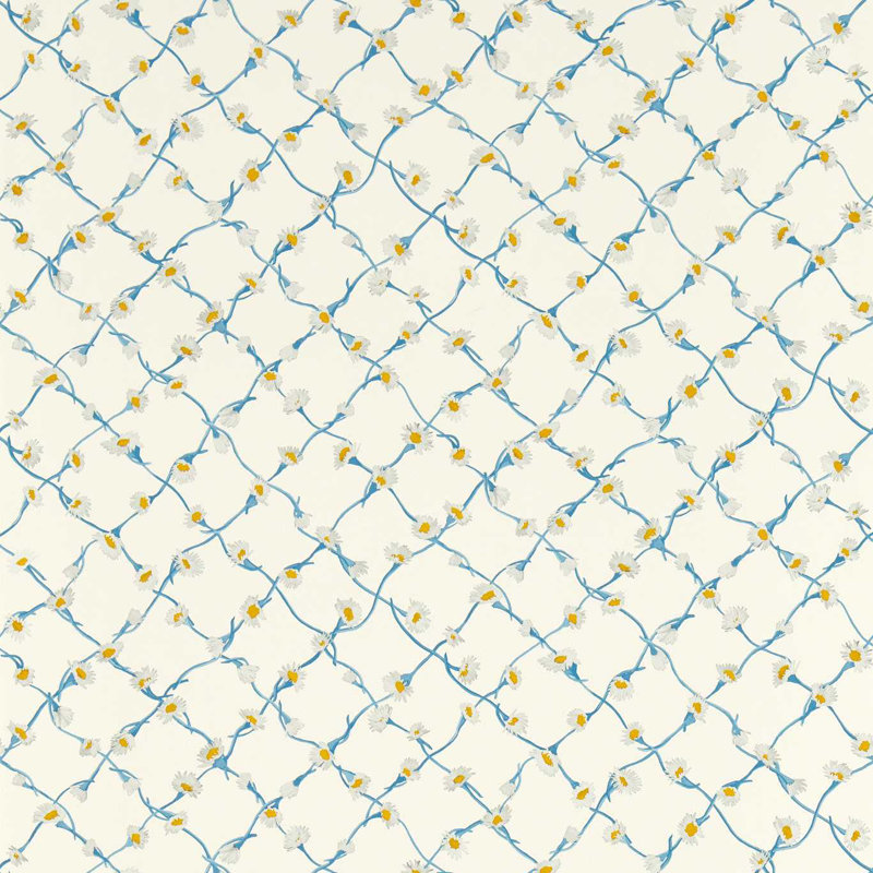Daisy Trellis Wallpaper, Lapis/Pearl