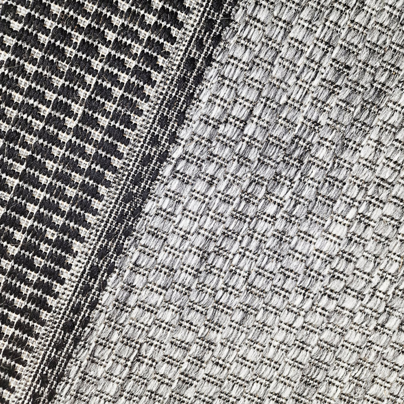 Non Slip Border Rug Flat Weave Kitchen Living Room Carpet, Grey, Rectangle 160 x 225 cm