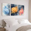 Ensemble de 3 tableaux aquarelles de fleurs de lotus sur toile tendue, pour la décoration du salon et de la chambre.