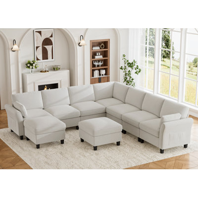 Canapé modulaire avec rangement 9 pièces