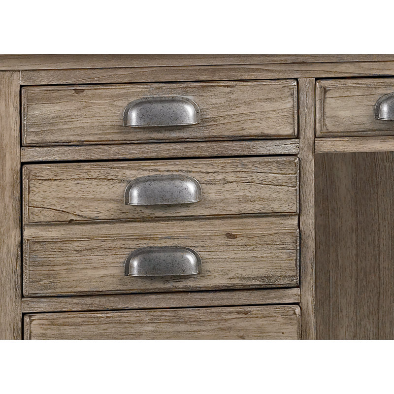 Transitional Barton Creek 66" Executive Home Office Desk in Weathered Driftwood