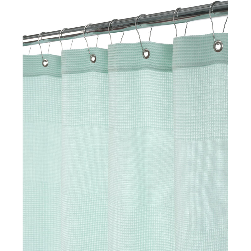 Rideau de douche simple en coton Westerfeld, Aigue-marine