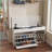 Entryway Bench with Shoe Storage, Adjustable 3-Tier Flip-Up Drawers & Hidden Cabinet, Triple Storage and Modern Design Shoe Organizer