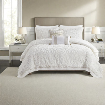 Ensembles de literie très grand surdimensionnés en coton, confort en chenille touffeté pour la maison