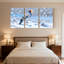«Birds Winter Bird Snowflake Landscape», ensemble de 3 impressions sur toile-783935104