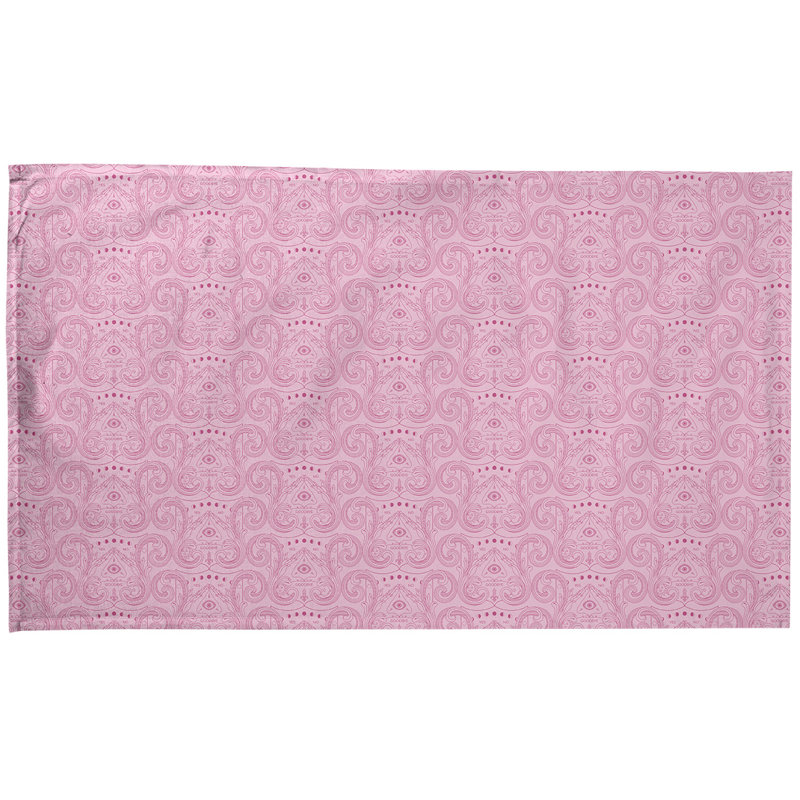 Serviette de thé à motif troisième œil, Sergé de coton, Rose et pastel