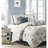 King Comforter - Blue 100% Cotton Accent Print Adorned 7 Piece For With