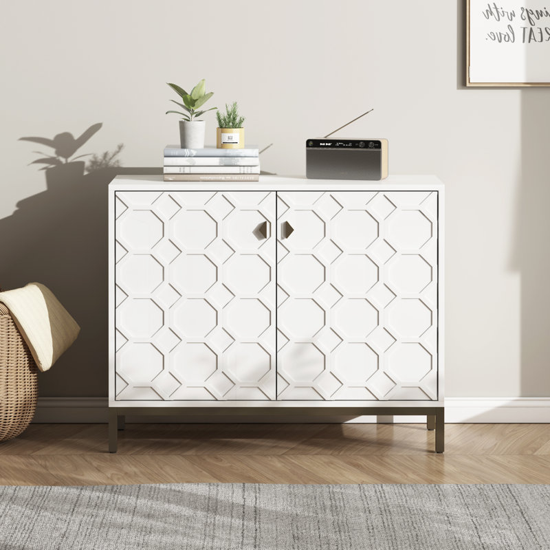 Rangement d'appoint avec tablettes et revêtement en métal doré 31,88 po Sally