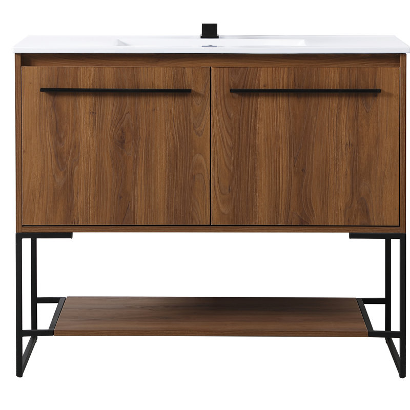Ensemble de meuble-lavabo simple 40 po Gerard, Noyer brun