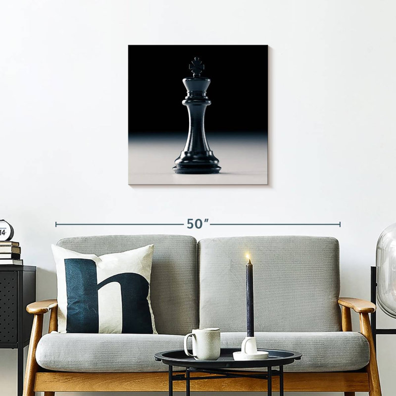 Senne King Chess Black, H 24 po x l 24 po