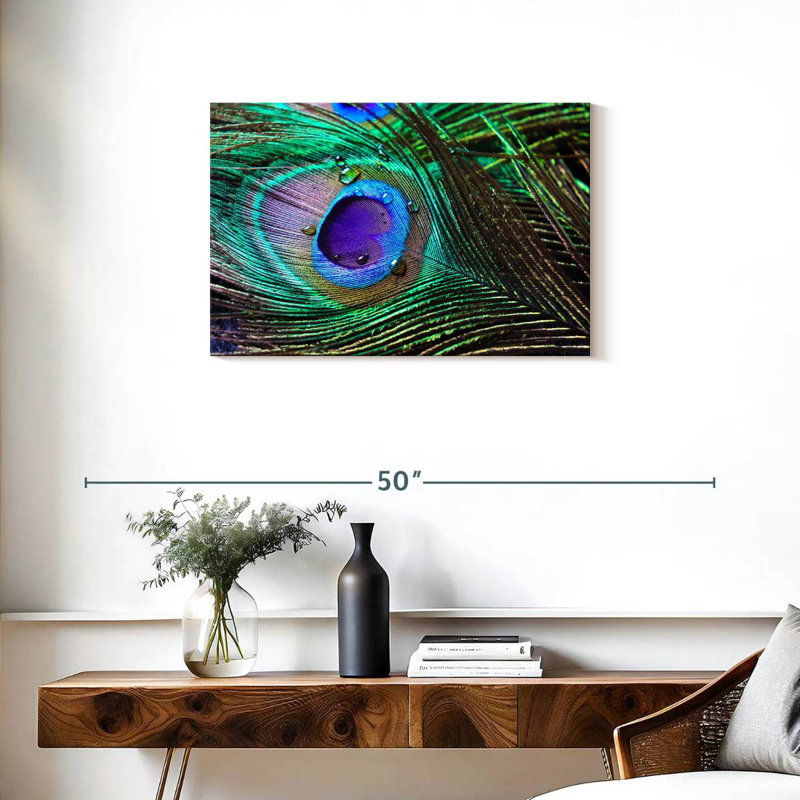 Brampt Blue Indian Peacock, 20" H x 30" W