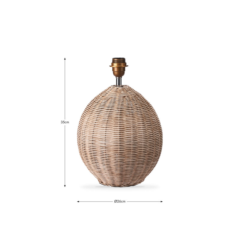 Azure Table Lamp Base, 47cm x 21cm x 21cm, Natural