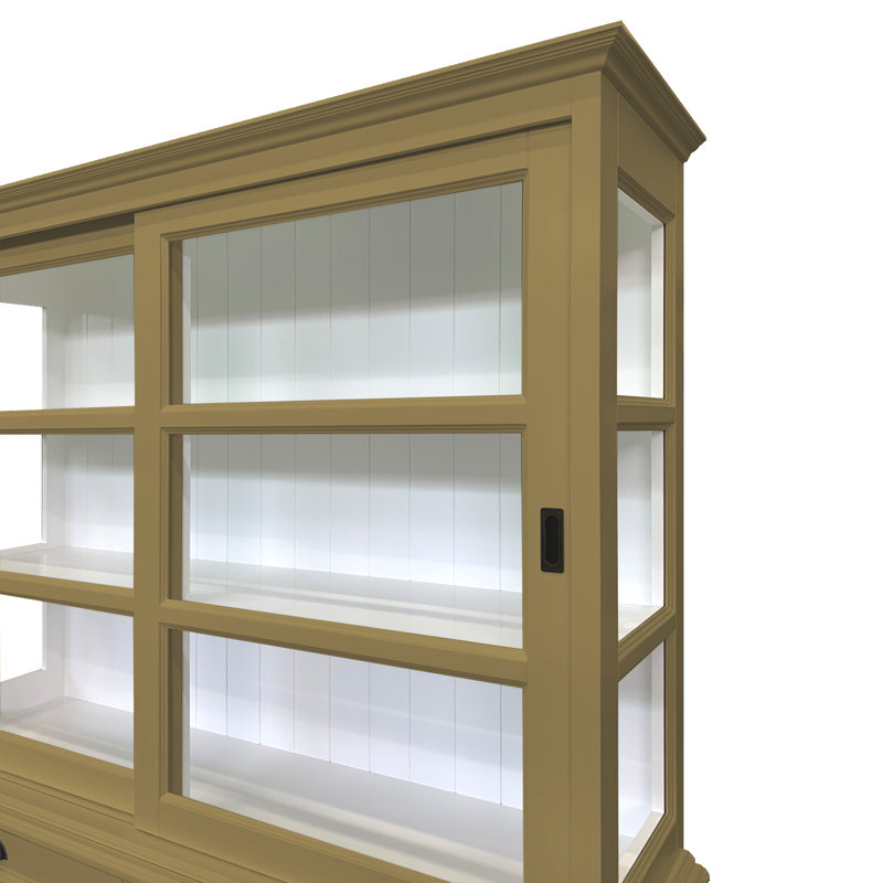 Baya Display Cabinet, Green Brown