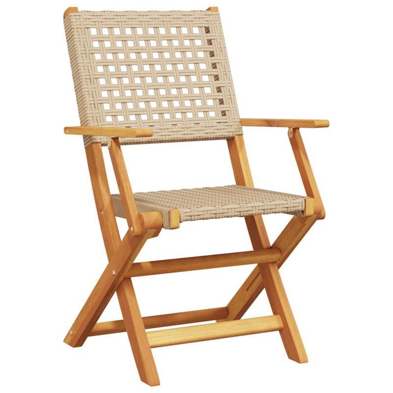 Blaklie 2 - Person Wood Patio Dining Set with Round Table, Beige