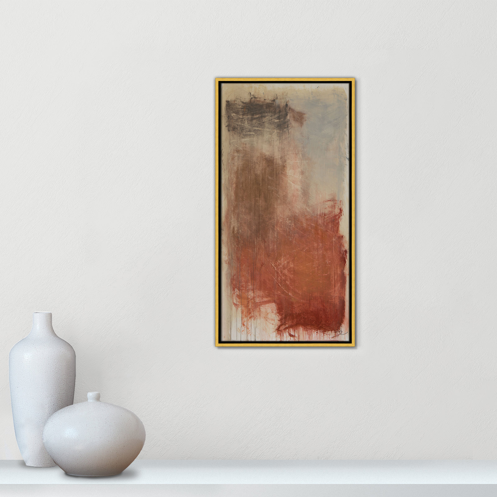 Autumn Over The Rivera Print by , 31.5" H x 16.5" W, Gold