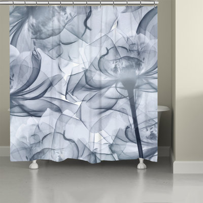  Translucent Flowers Shower Curtain