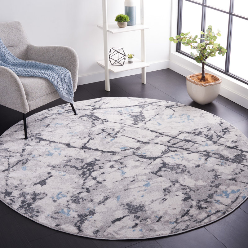 Ethellee Performance Abstract Rug, Round 6'7"