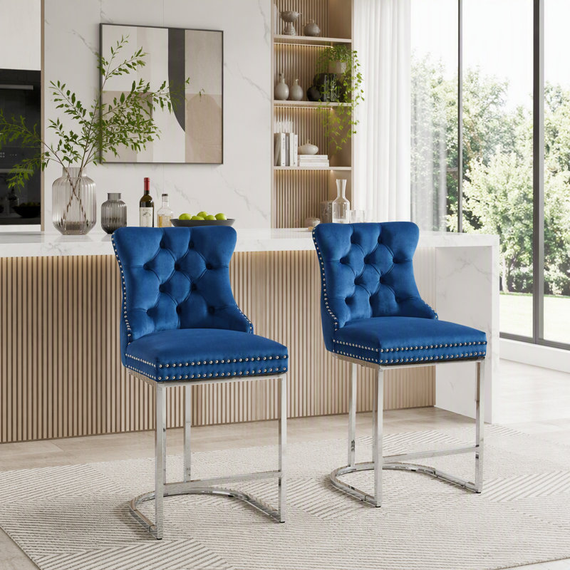 Ensemble de tabourets de bar 25 po, Bleu