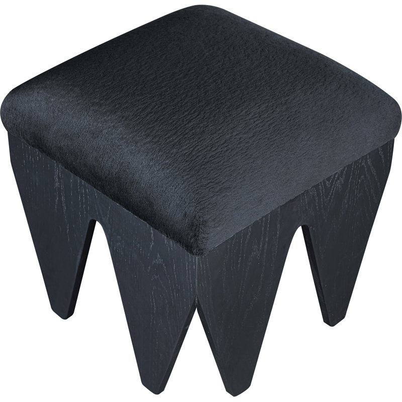 Banc en tissu Altair, Noir, Velours noir