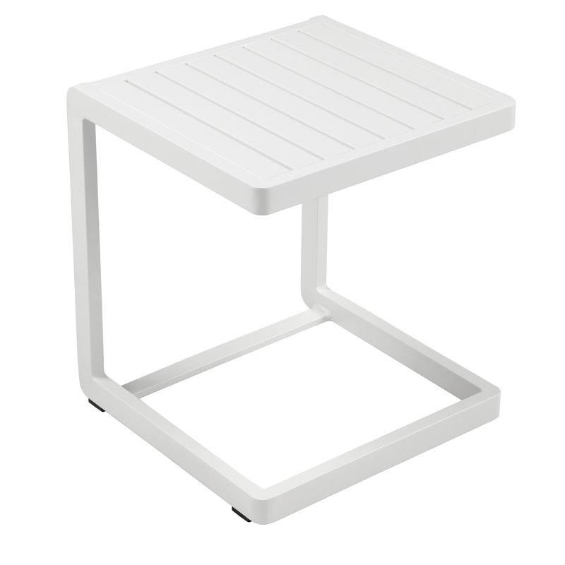Chris Outdoor Square Side Table, White