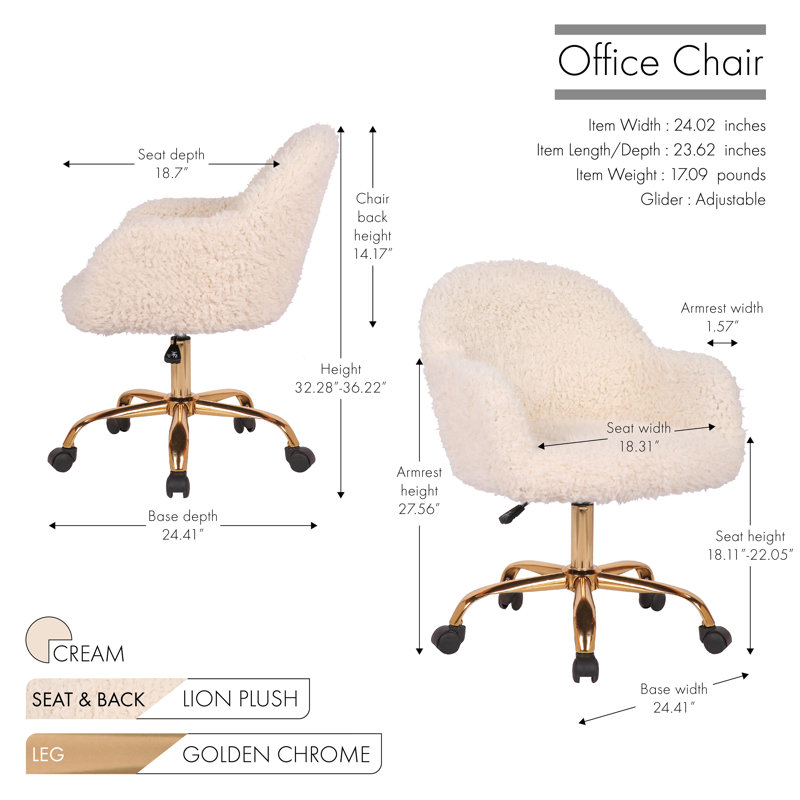 Desk Chair, Creamy White