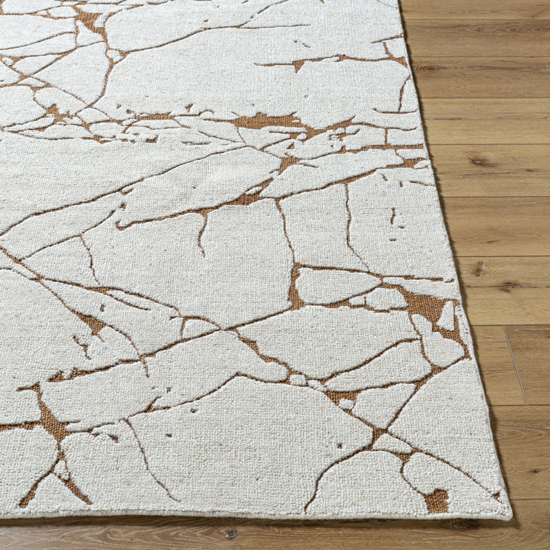 Arbora Hand Knotted Abstract Area Rug, Rectangle 6' x 9'