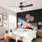 52" Modern Wall Control Propeller Ceiling Fan without Light, Double-Sided Blades, 4 Speeds Reversible DC Motor-61422050