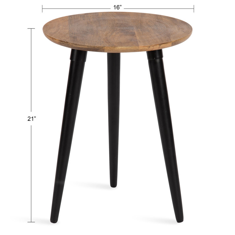 Othinkar Marble Top End Table, Black, Natural