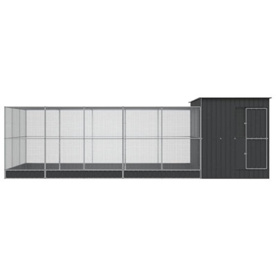 Aviary With Extension Silver Steel